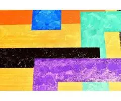 Yellow Geometric Rainbow - 3