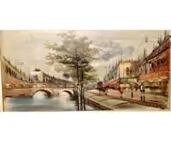 Ninth Bridge France by G Orsi 57" x31" please read the description - 2