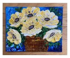 Flowers Yellow in Basket