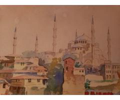 Istanbul Watercolors by Nikolai Saraphanoff  / Two Paintings