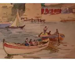 Istanbul Watercolors by Nikolai Saraphanoff  / Two Paintings - 2