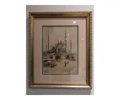 Istanbul Watercolors by Nikolai Saraphanoff  / Two Paintings - 5
