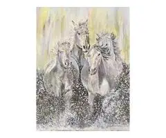 Horses Running Through the River